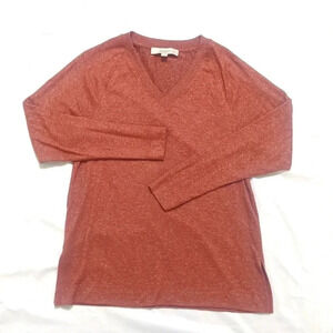 LOFT V-Neck Lightweight Sweater Color Burnt Orange Size XS